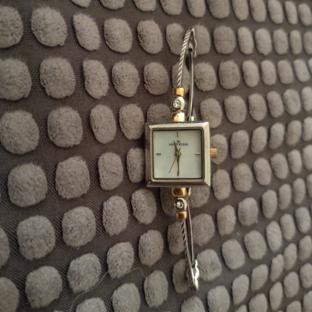 Anne Klein Gold and Silver Square Bracelet Watch